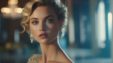 Картинка 3д+графика люди+ people модель портрет серьги макияж