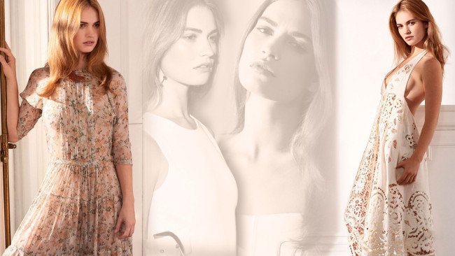 Обои картинки фото девушки, lily james, lily, james