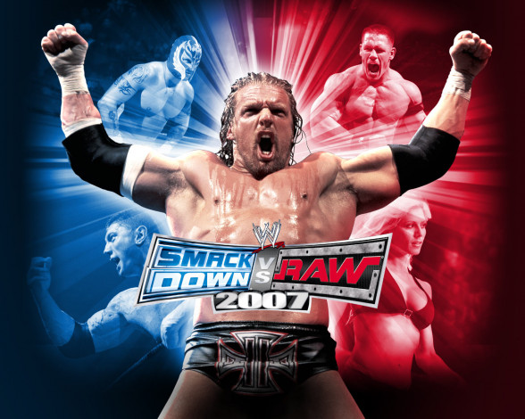Обои картинки фото wwe, smackdown, vs, raw, 2007, видео, игры