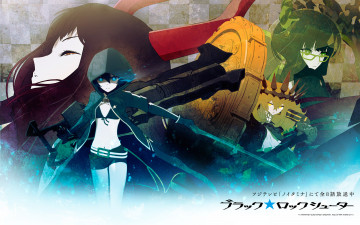 Картинка аниме black rock shooter dead master девушки стрелок с черной скалы