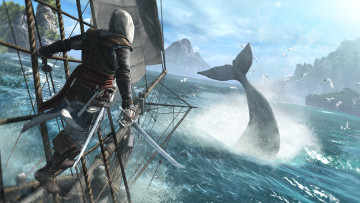 Картинка assassin`s creed iv black flag видео игры море edward kenway кит