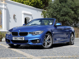 Картинка автомобили bmw 435i cabrio m sport package uk-spec f33 2014 синий