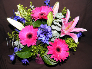 Картинка цветы букеты +композиции герберы лилии букет