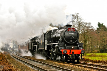 Картинка техника паровозы железная дорога рельсы паровоз поезд