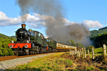 обоя техника, паровозы, состав, вагоны, паровоз, рельсы, дорога, железная