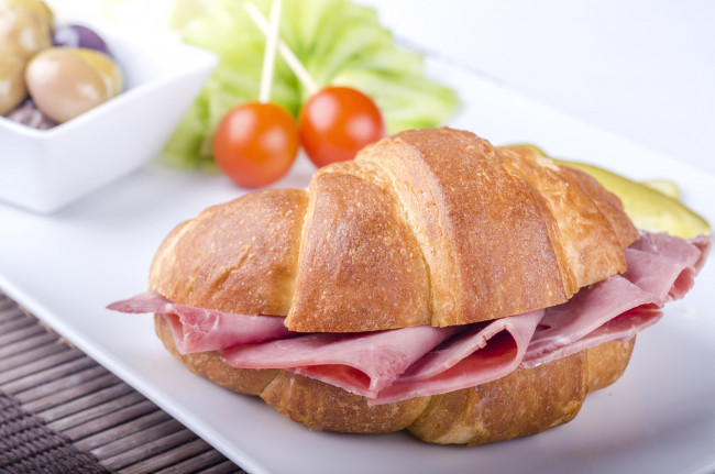 Обои картинки фото еда, бутерброды,  гамбургеры,  канапе, ветчина