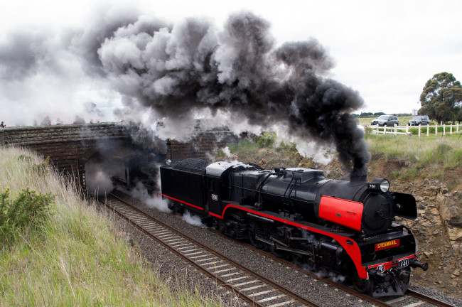 Обои картинки фото техника, паровозы, дорога, железная, паровоз, рельсы