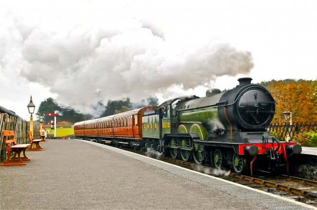 Обои картинки фото техника, паровозы, поезд, паровоз, рельсы, дорога, железная