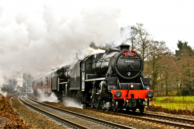 Обои картинки фото техника, паровозы, железная, дорога, рельсы, паровоз, поезд