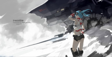 Картинка аниме vocaloid hatsune miku серость девушка арт mivit