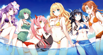 Картинка аниме unknown +другое девушки лето море nardack