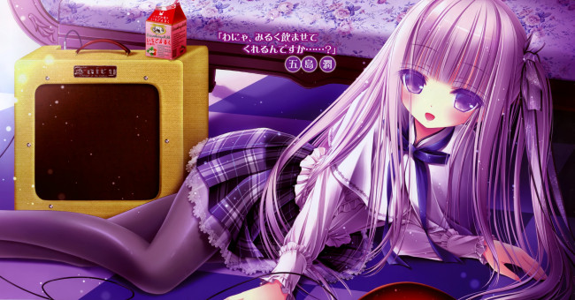 Обои картинки фото аниме, tinkle , artbook, взгляд, tinkle, юбка, девушка