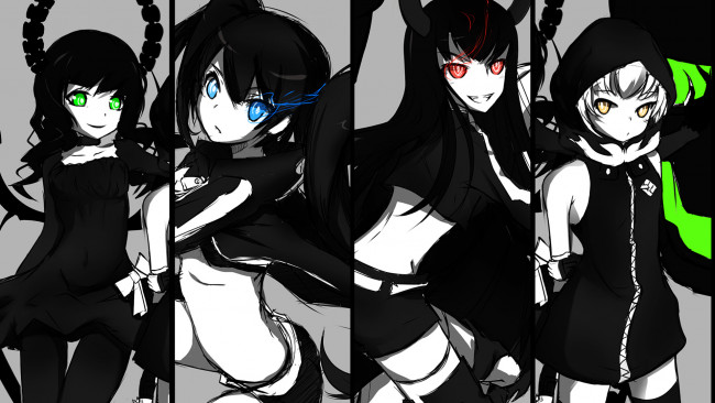 Обои картинки фото аниме, black rock shooter, девушки, арт, black, rock, shooter