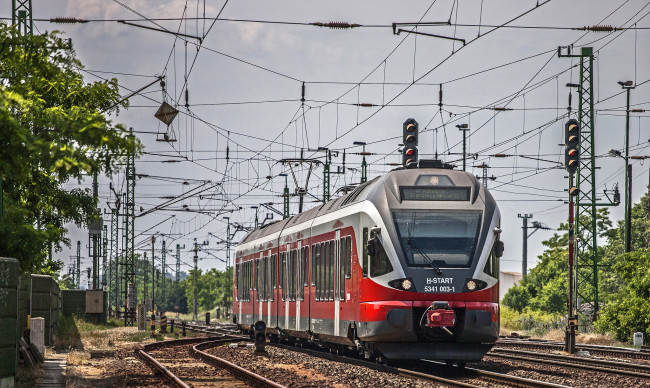 Обои картинки фото техника, электрички, железная, дорога, локомотив, состав