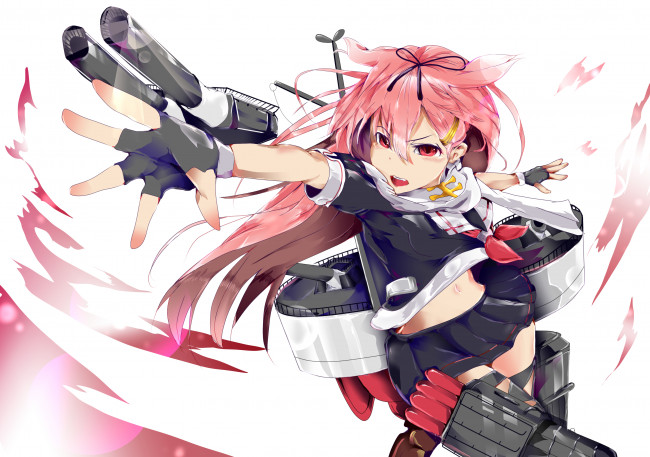 Обои картинки фото аниме, kantai collection, рука, kantai, collection, kanikoro, kancolle, взгляд, yuudachi, девушка, арт