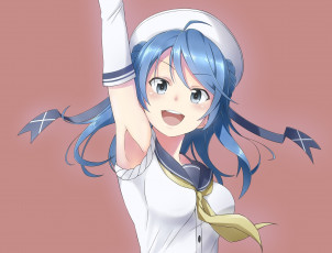 Картинка аниме kantai+collection девушка взгляд фон