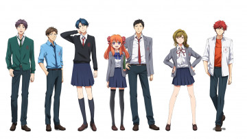 Картинка аниме gekkan+shoujo+nozaki-kun школьники девушки парни