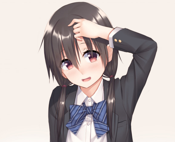 Обои картинки фото аниме, unknown,  другое, фон, взгляд, девушка