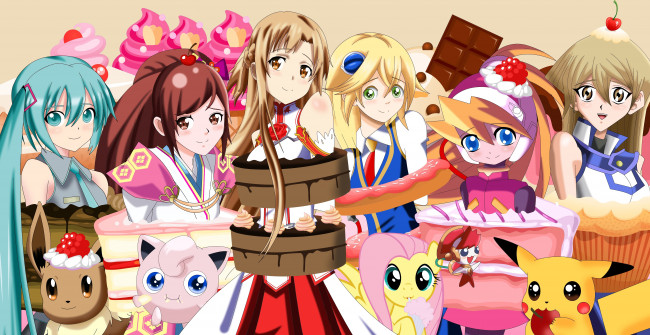 Обои картинки фото аниме, unknown,  другое, взгляд, девушки, фон