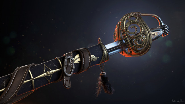 Обои картинки фото оружие, 3d, сабля