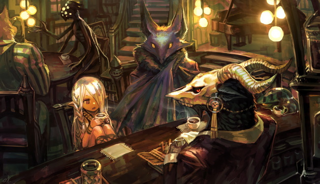 Обои картинки фото аниме, животные,  существа, арт, существа