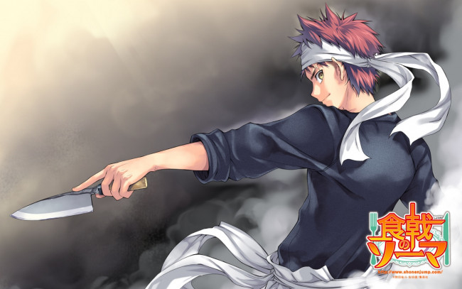 Обои картинки фото аниме, shokugeki no soma, повар, сома, нож