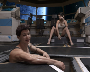 Картинка 3д+графика люди+ people девушка взгляд фон парень