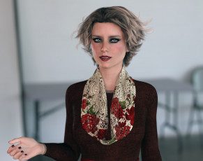 Картинка 3д+графика люди+ people девушка взгляд фон