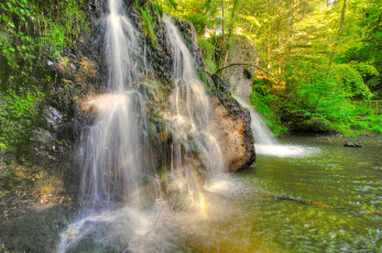 Картинка природа водопады водопад река лес