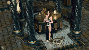 Картинка 3д+графика фантазия+ fantasy девушка взгляд фон