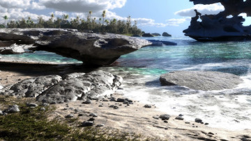 Картинка 3д+графика природа+ nature река поток камни