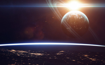 Картинка космос арт вселенная планета галактика звезды