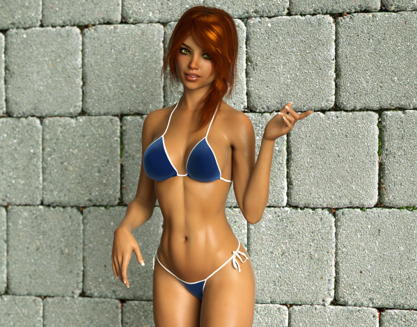 Обои картинки фото 3д графика, люди , people, фон, взгляд, девушка