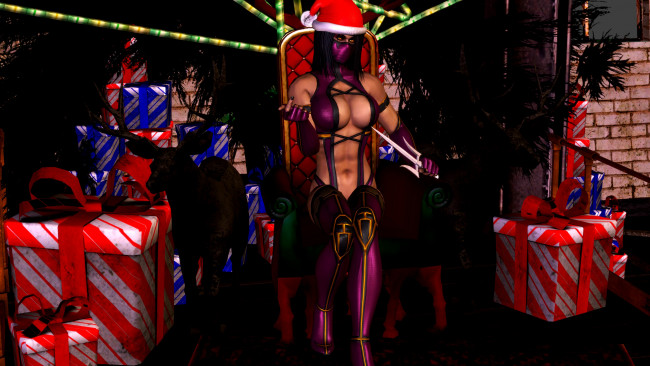 Обои картинки фото 3д графика, праздники , holidays, девушка, взгляд, фон