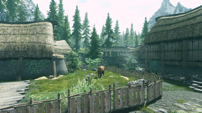 Обои картинки фото 3д графика, реализм , realism, лес, дома