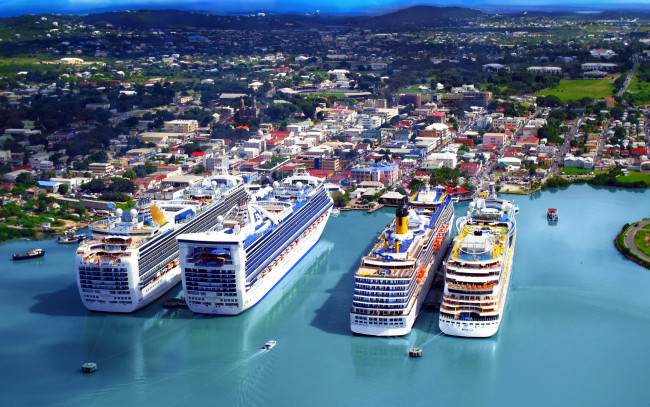 Обои картинки фото корабли, лайнеры, панорама