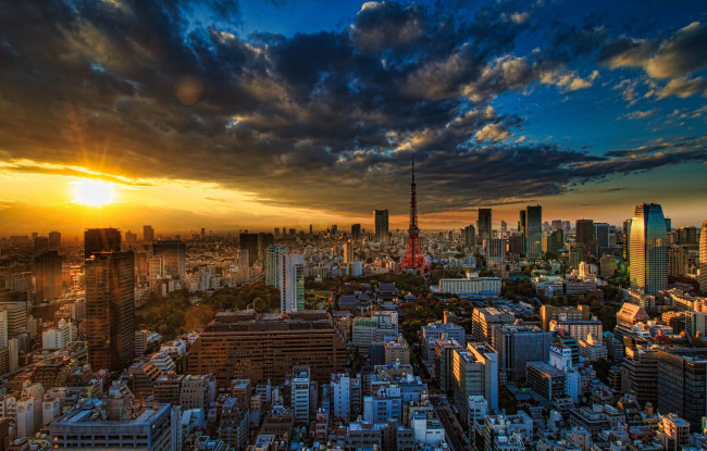 Обои картинки фото tokyo, города, токио , Япония, рассвет