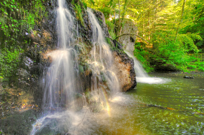 Обои картинки фото природа, водопады, водопад, река, лес