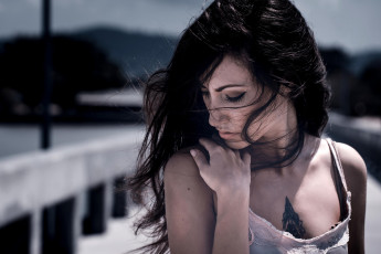 Картинка девушки -unsort+ лица +портреты тату майка брюнетка