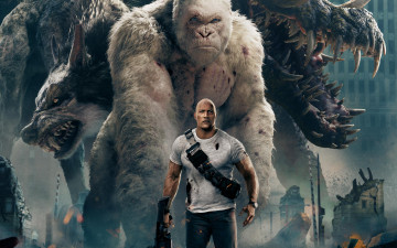 Картинка рэмпейдж кино+фильмы rampage фантастика дуэйн джонсон 2018 dwayne johnson movies white gorilla
