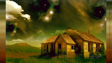 Картинка календари компьютерный+дизайн пейзаж здание дом гора растение