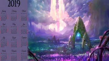 Картинка календари фэнтези цветы растение сооружение
