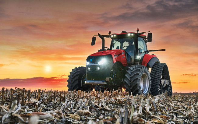Обои картинки фото 2019 case ih magnum 340, техника, тракторы на гусенецах, урожай, тракторы, 2019, сельхозтехника, hdr, уборка, кукурузы, трактор, в, поле, сельское, хозяйство, case