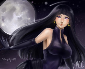 Картинка аниме naruto хината хьюга перчатки луна