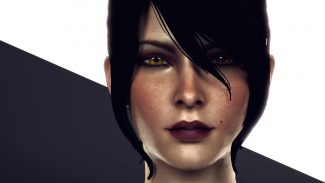 Обои картинки фото 3д графика, портрет , portraits, девушка, фон, взгляд