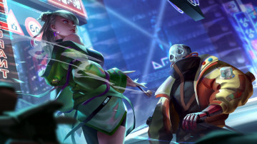 Картинка видео+игры ---другое девушка трубка монстр город огни