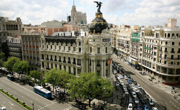 Картинка города мадрид+ испания дома улицы машины
