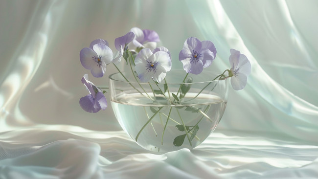 Обои картинки фото 3д графика, цветы , flowers, анютины, глазки