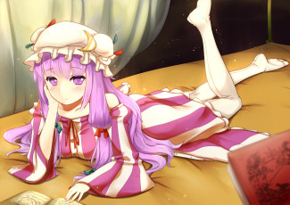 Картинка patchouli knowledge аниме touhou девушка книга