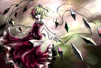 Картинка flandre scarlet аниме touhou девушка платье